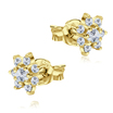 Colorful Flowers with CZ Stone Silver Ear Stud STS-5319